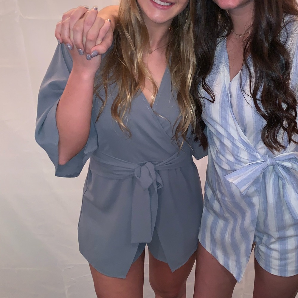 Flair Sleeve Wrap Romper
